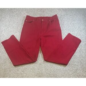 Ralph Lauren Jeans Women's 14 Red Straight Leg Denim Patriotic Preppy Classic‎
